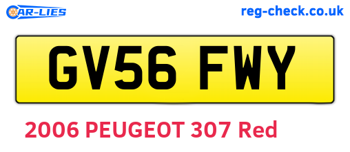 GV56FWY are the vehicle registration plates.