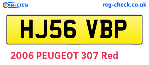 HJ56VBP are the vehicle registration plates.