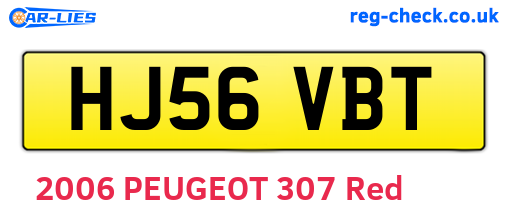 HJ56VBT are the vehicle registration plates.