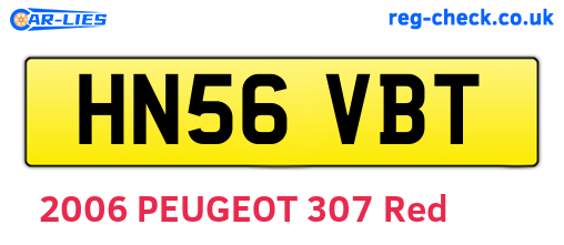 HN56VBT are the vehicle registration plates.