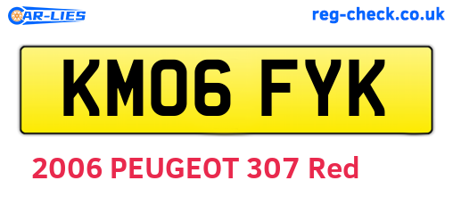 KM06FYK are the vehicle registration plates.