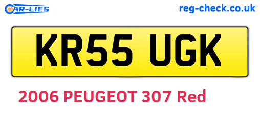 KR55UGK are the vehicle registration plates.