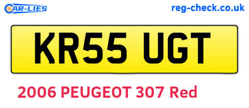 KR55UGT are the vehicle registration plates.