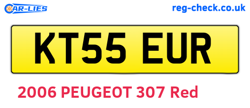KT55EUR are the vehicle registration plates.