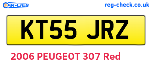 KT55JRZ are the vehicle registration plates.