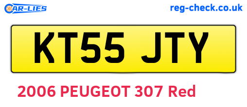 KT55JTY are the vehicle registration plates.