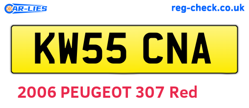KW55CNA are the vehicle registration plates.