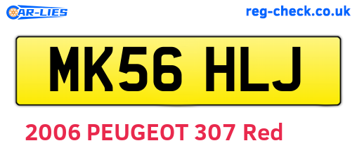 MK56HLJ are the vehicle registration plates.