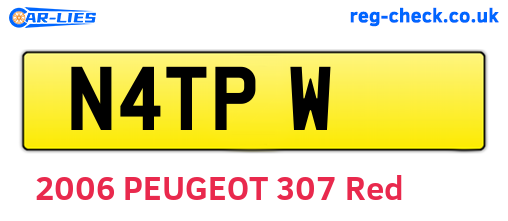 N4TPW are the vehicle registration plates.