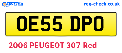 OE55DPO are the vehicle registration plates.