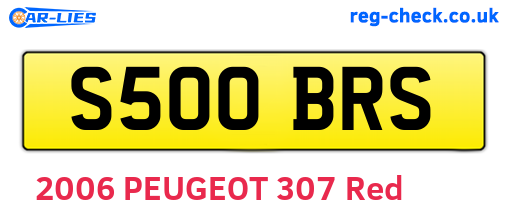 S500BRS are the vehicle registration plates.