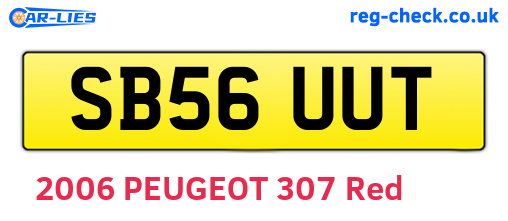SB56UUT are the vehicle registration plates.
