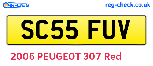 SC55FUV are the vehicle registration plates.