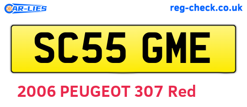 SC55GME are the vehicle registration plates.