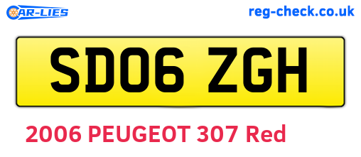 SD06ZGH are the vehicle registration plates.