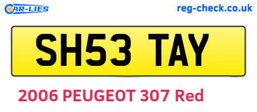 SH53TAY are the vehicle registration plates.