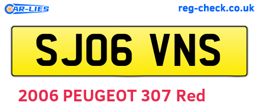 SJ06VNS are the vehicle registration plates.