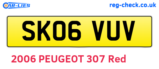 SK06VUV are the vehicle registration plates.
