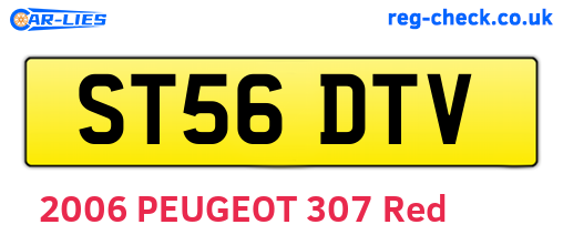 ST56DTV are the vehicle registration plates.