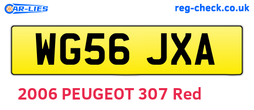 WG56JXA are the vehicle registration plates.