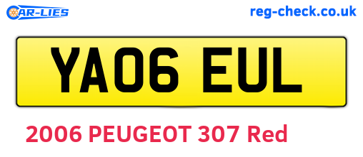 YA06EUL are the vehicle registration plates.