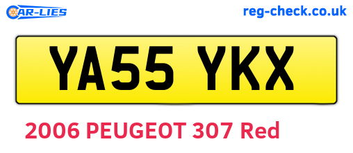 YA55YKX are the vehicle registration plates.