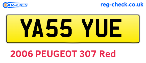 YA55YUE are the vehicle registration plates.