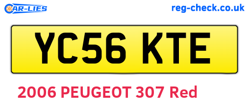 YC56KTE are the vehicle registration plates.