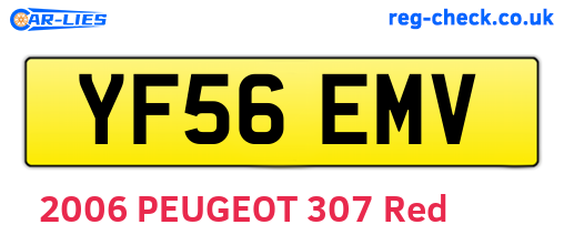 YF56EMV are the vehicle registration plates.