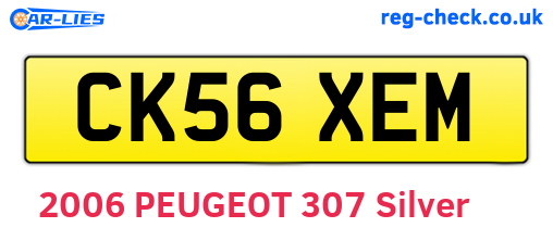 CK56XEM are the vehicle registration plates.