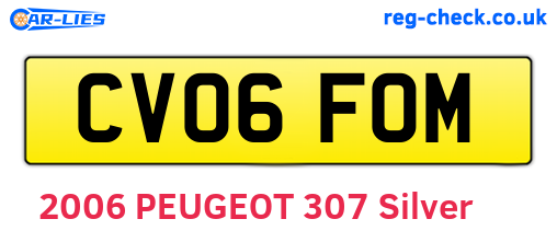 CV06FOM are the vehicle registration plates.