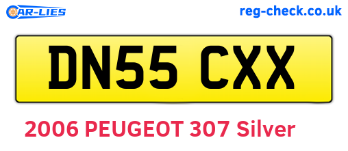 DN55CXX are the vehicle registration plates.