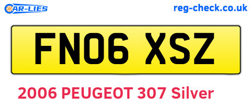 FN06XSZ are the vehicle registration plates.