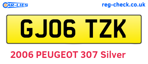 GJ06TZK are the vehicle registration plates.