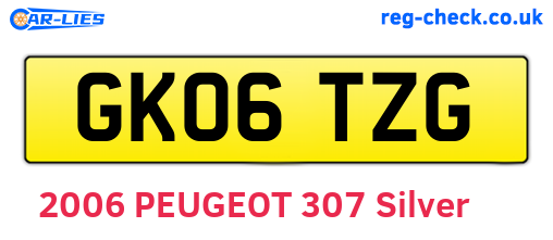 GK06TZG are the vehicle registration plates.