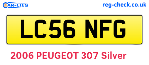 LC56NFG are the vehicle registration plates.