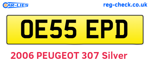 OE55EPD are the vehicle registration plates.