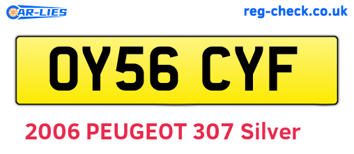 OY56CYF are the vehicle registration plates.