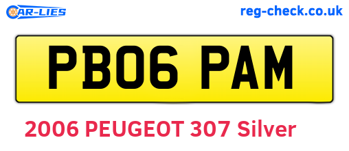 PB06PAM are the vehicle registration plates.
