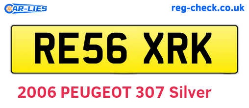 RE56XRK are the vehicle registration plates.