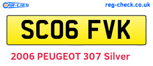 SC06FVK are the vehicle registration plates.