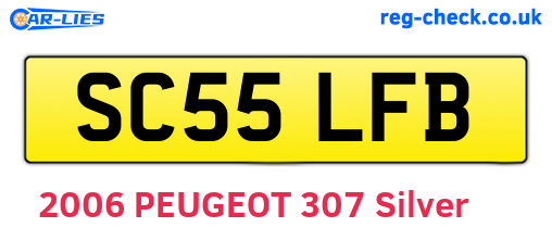 SC55LFB are the vehicle registration plates.