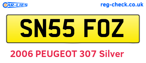 SN55FOZ are the vehicle registration plates.