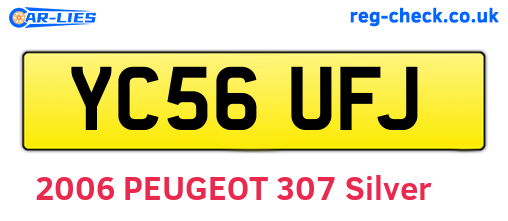 YC56UFJ are the vehicle registration plates.