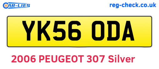 YK56ODA are the vehicle registration plates.