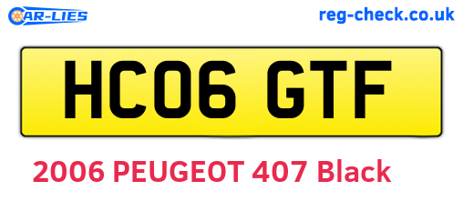 HC06GTF are the vehicle registration plates.