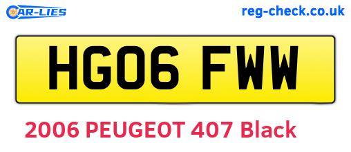 HG06FWW are the vehicle registration plates.