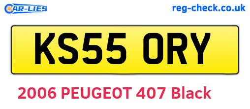 KS55ORY are the vehicle registration plates.