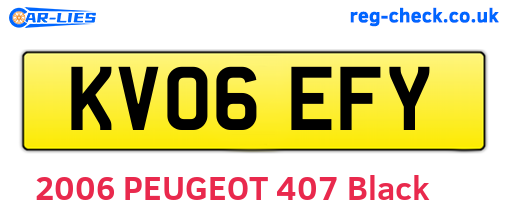 KV06EFY are the vehicle registration plates.