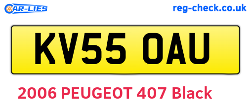 KV55OAU are the vehicle registration plates.